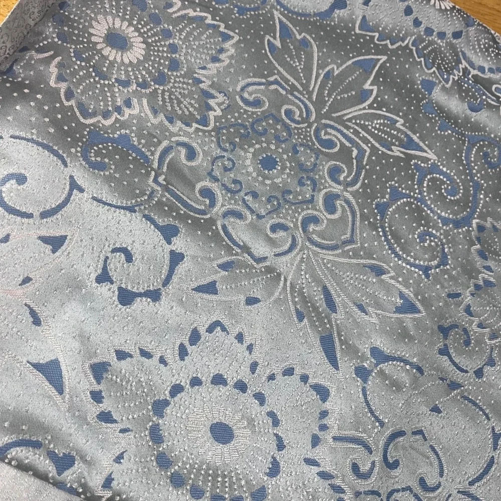 Martha Stewart Collection Light Blue Silver Damask Floral Pillow Shams Set of 2